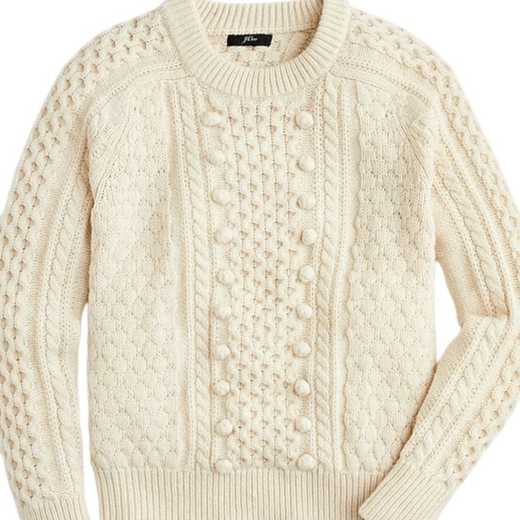 J Crew Heavy Fisherman’s style Wool Blend Popcorn Sweater - Picture 1 of 6